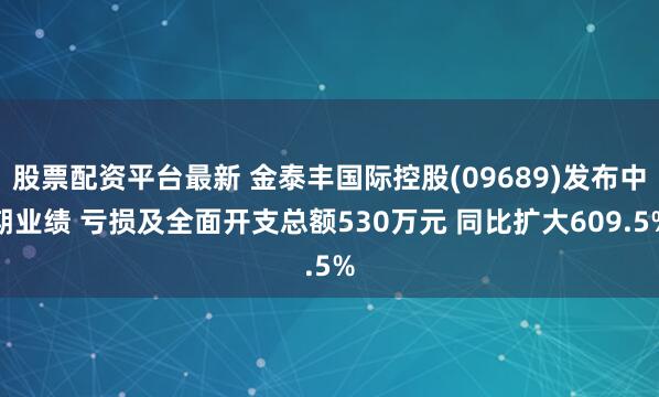 股票配资平台最新 金泰丰国际控股(09689)发布中期业绩 亏损及全面开支总额530万元 同比扩大609.5%